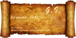 Graeser Irén névjegykártya